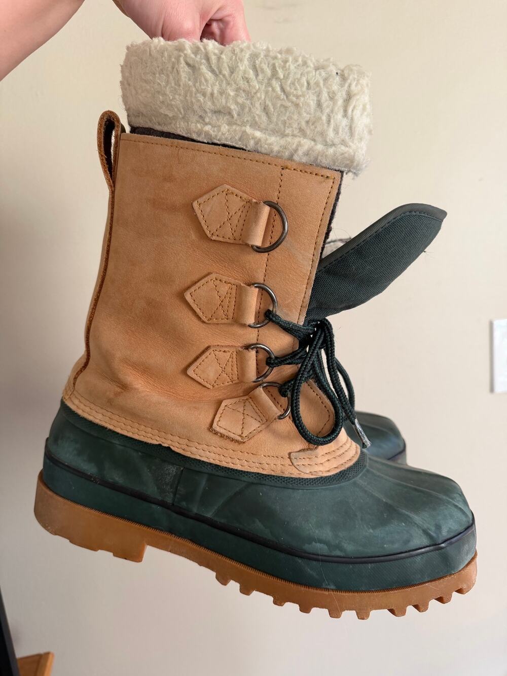Vintage Lands End Mens Tall Duck Snow Boots Insulated Sz 8 Thinsulate Expedition